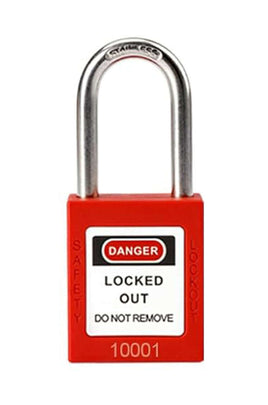 Lockout Padlock, Plastic Body - Red, 1.5" Shackle, KD