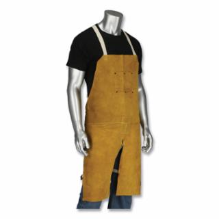 7011 Ironcat Cowhide Leather Split-Leg Welding Apron, 24 in W x 42 in L, Tan