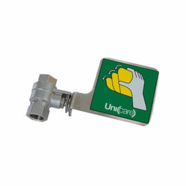 Eyewash Replacement Push Lever Stay Open Valve, 1/2" Stainless Steel