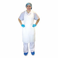 Apron, 46"X28", White, Polyethylene, 1 MIL