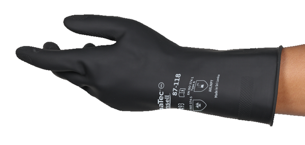 AlphaTec 87-118 - Thick natural rubber latex gloves - Size 9.5
