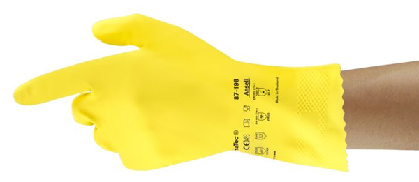 AlphaTec 87-198 - Light-duty rubber protective gloves - Size 9