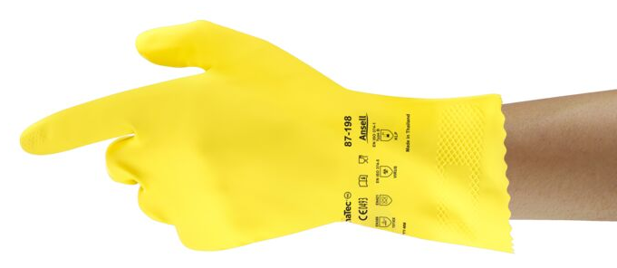 AlphaTec 87-198 - Light-duty rubber protective gloves - Size 9