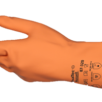 AlphaTec 87-320 - Flocked-lined natural rubber gloves - Size 7