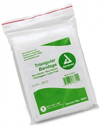 Triangular Bandage, 40 in W, 40 in L, Non-Sterile with Pins
