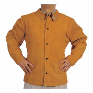 Split Cowhide Leather Welding Jacket, Large, Golden Brown