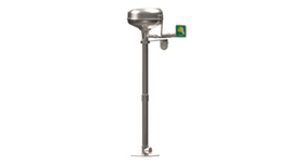 Eyewash, Pedestal Mount, Covered, Stainless Steel