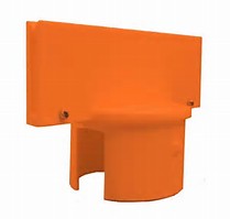 Orange Stanchion Sign Adapter - 3 Inches x 7 Inches