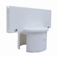 White Stanchion Sign Adapter - 3 Inches x 7 Inches