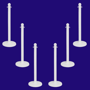 White Stanchions 40 Inch Set Of 6