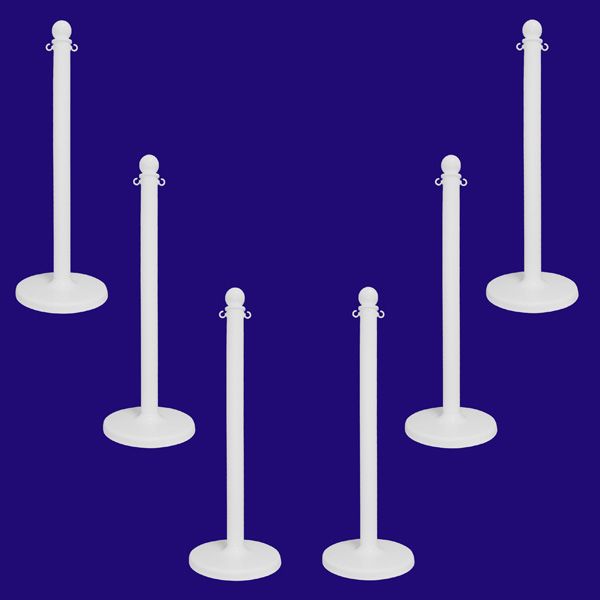White Stanchions 40 Inch Set Of 6