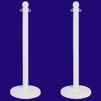 White Stanchions 40 Inch Set Of 2