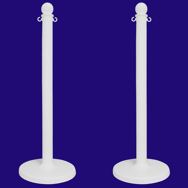 White Stanchions 40 Inch Set Of 2