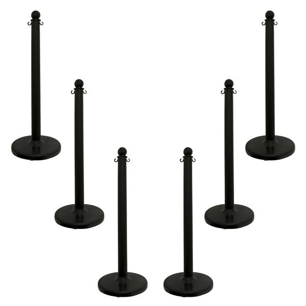 Black Stanchions 40 Inch Set Of 6