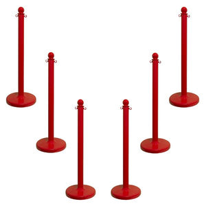 Red Stanchions 40 Inch Set Of 6