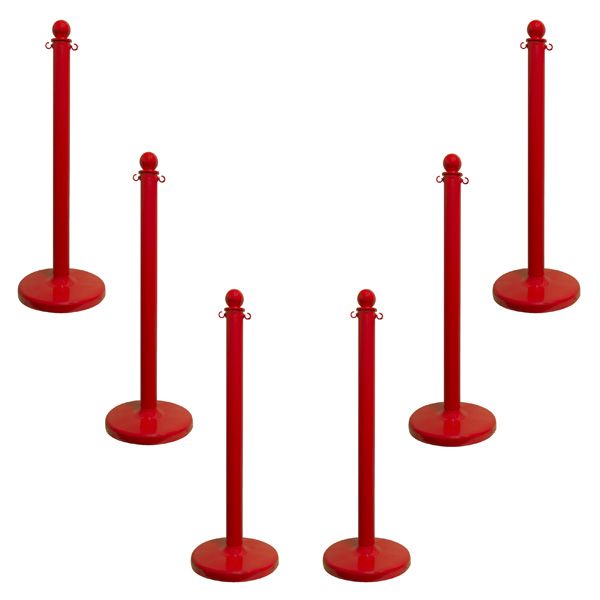 Red Stanchions 40 Inch Set Of 6