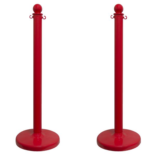 Red Stanchions 40 Inch Set Of 2