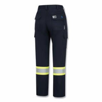 Flame-Resistant Hi-Viz Cargo Pants 30 in W x 32 in L, Navy Blue