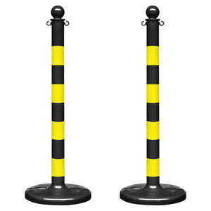 Striped Plastic Stanchions Size (Pole Diameter): 2.5 Inch - Medium Duty