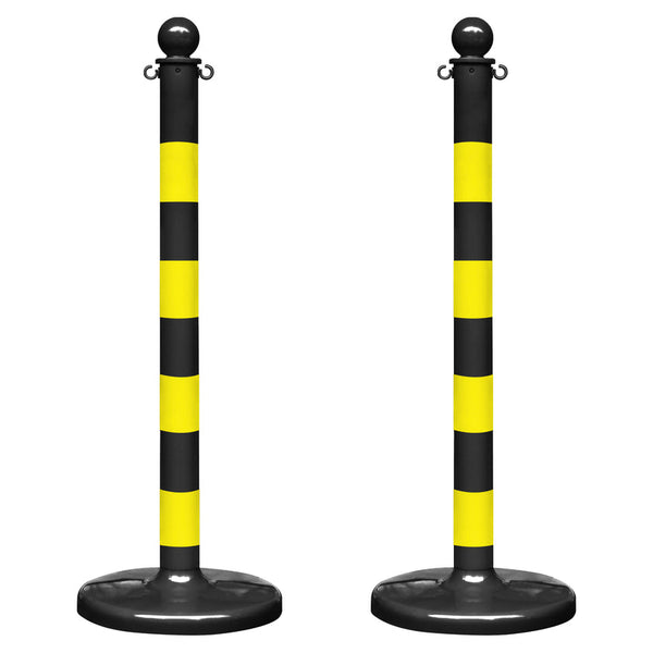 Striped Plastic Stanchions Size (Pole Diameter): 2.5 Inch - Medium Duty