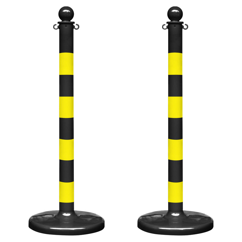 Striped Plastic Stanchions Size (Pole Diameter): 2.5 Inch - Medium Duty