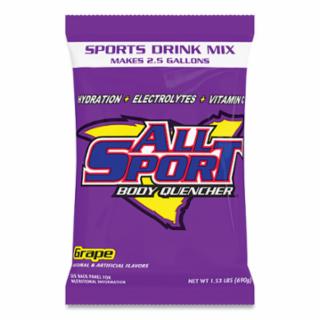 Sports Drink Mix Pouches, Grape, 2.5 gal