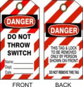Danger Do Not Throw Switch Tags