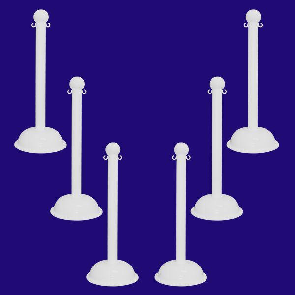 White Stanchions 41 Inch Set Of 6