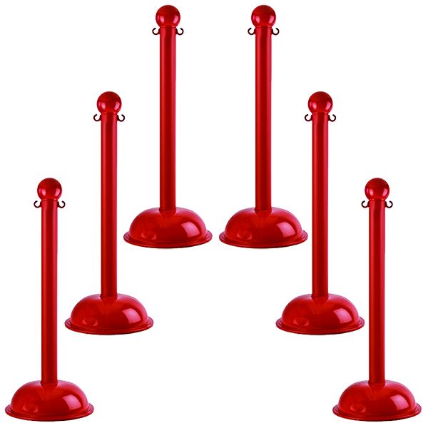 Red Stanchions 41 Inch Set Of 6