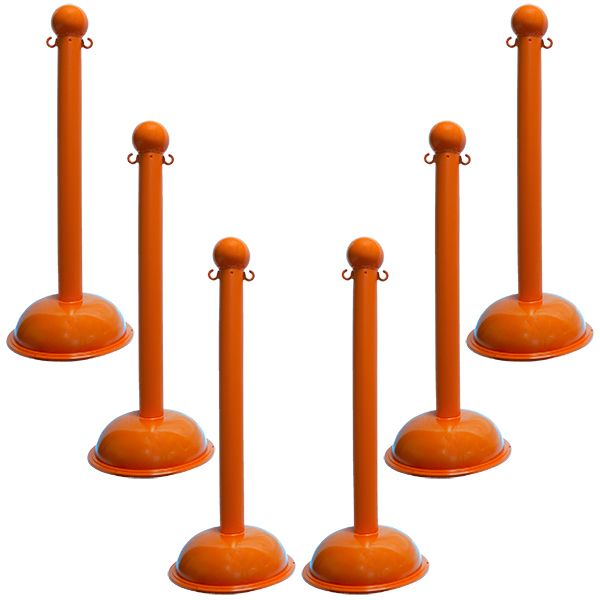 Orange Stanchions 41 Inch Set Of 6