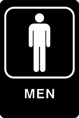 ADA Braille Sign - MEN -Black | ADA-100
