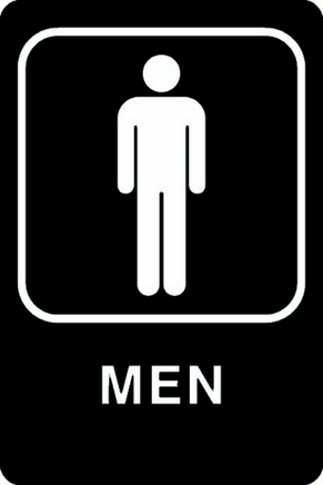 ADA Braille Sign - MEN -Black | ADA-100