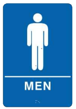 Men Blue Brown Or Black ADA Braille Signs | ADA-100
