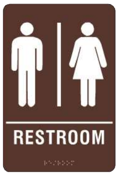 Restroom Blue Brown Or Black ADA Braille Signs | ADA-102