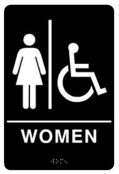 Women HDCP Blue Brown Or Black ADA Braille Signs | ADA-104