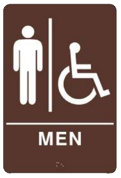 Men HDCP Blue Brown Or Black ADA Braille Signs | ADA-105