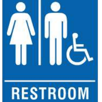Restroom HDCP Blue Brown Or Black ADA Braille Signs | ADA-106