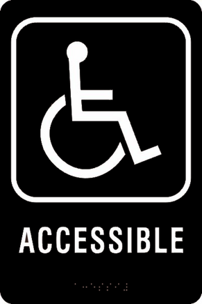 ADA Braille Sign - ACCESSIBLE -Black | ADA-107