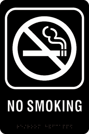 ADA Braille Sign - NO SMOKING -Black | ADA-108