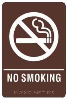 No Smoking Blue Brown Or Black ADA Braille Signs | ADA-108