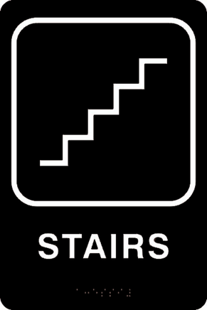 ADA Braille Sign - STAIRS -Black | ADA-109