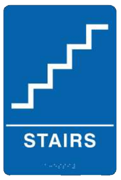 Stairs Blue Brown Or Black ADA Braille Signs | ADA-109