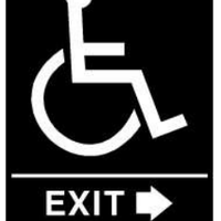 Exit Right Arrow Blue Brown Or Black ADA Braille Signs | ADA-110