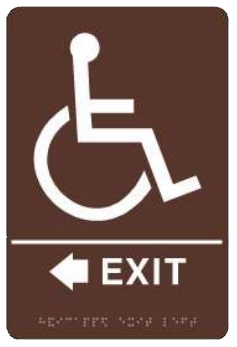 Exit Left Arrow Blue Brown Or Black ADA Braille Signs | ADA-111