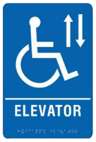 Elevator HDCP Blue Brown Or Black ADA Braille Signs | ADA-112

