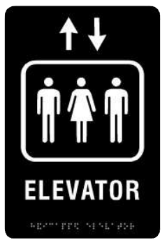 Elevator Blue Brown Or Black ADA Braille Signs | ADA-113