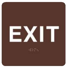 Exit Blue Brown Or Black ADA Braille Signs | ADA-205