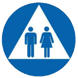 Men/Women Blue Brown Or Black CA Title 24 ADA Restroom Signs | ADA-24U