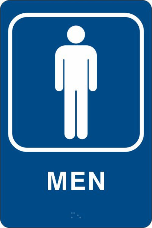 ADA Braille Sign - MEN -Blue | ADA-100 | Rutke Signs Home of Signs ...