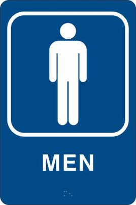 ADA Braille Sign - MEN -Blue | ADA-100